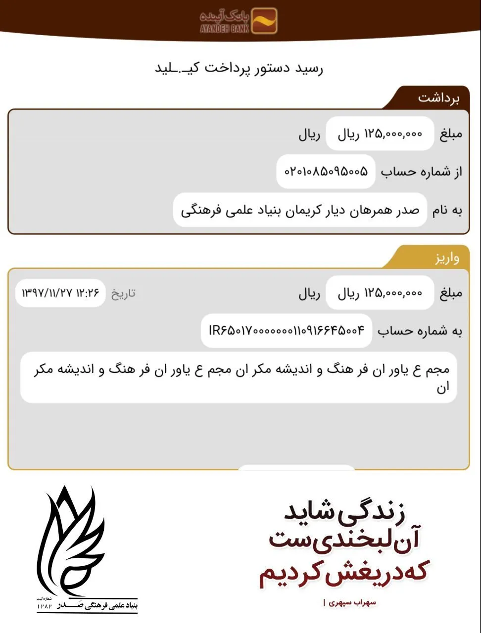 گزارش مالی فراخوان ۸۴۴
